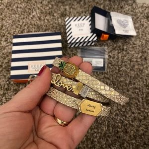 Keep Collective triple wrap band snake faux suede mushroom pineapple love you